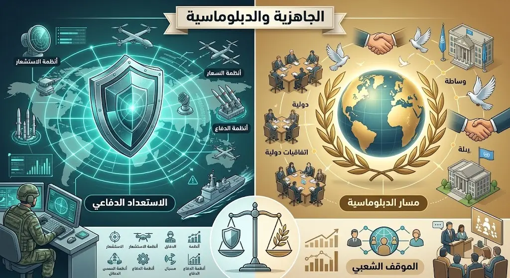 تصميم يعبر عن التوازن الدقيق بين الجاهزية الدفاعية للقوات واستمرار المساعي الدبلوماسية.