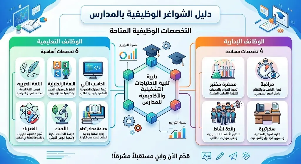 التخصصات الوظيفية المتاحة