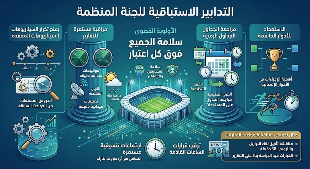 التدابير الاستباقية للجنة المنظمة