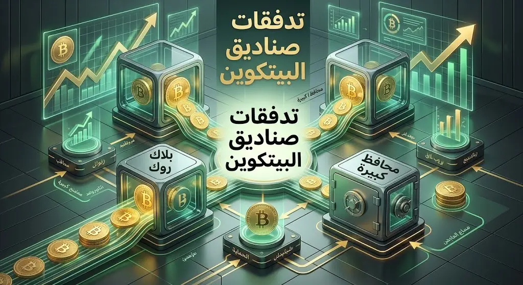 إنفوجرافيك يوضح حجم التدفقات الاستثمارية في صناديق البيتكوين وتراكم الأصول