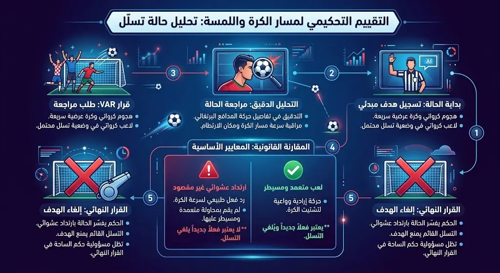 التقييم التحكيمي لمسار الكرة واللمسة