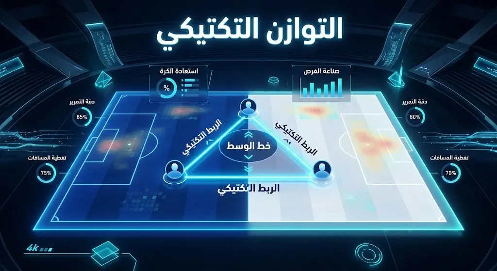 رسم تكتيكي ثلاثي الأبعاد يبرز توازن خط وسط المنتخب الفرنسي وترابط الخطوط الدفاعية والهجومية.