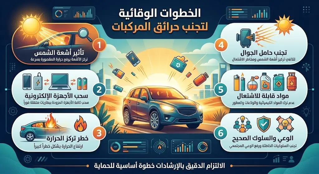 الخطوات الوقائية لتجنب حرائق المركبات