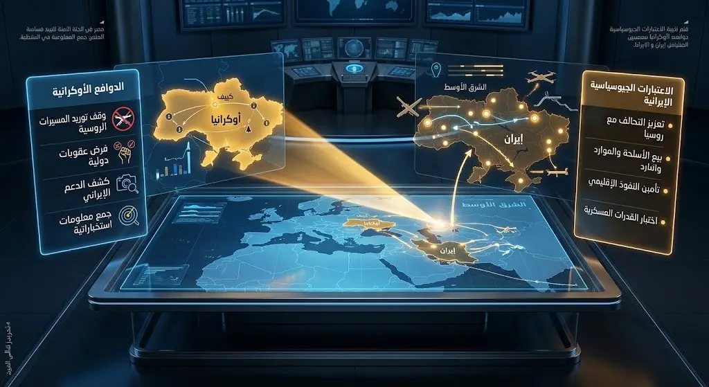 إنفوجرافيك تعبيري يوضح التنافس على الاهتمام العالمي ومساعي أوكرانيا لإعادة تسليط الضوء على أزمتها