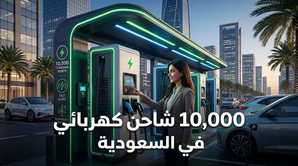 السعودية تتجاوز حاجز 10,000 شاحن للمركبات الكهربائية تماشياً مع مستهدفات رؤية 2030