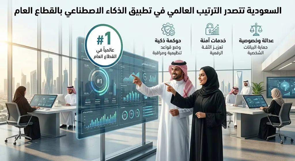 السعودية تتصدر الترتيب العالمي في تطبيق الذكاء الاصطناعي بالقطاع العام