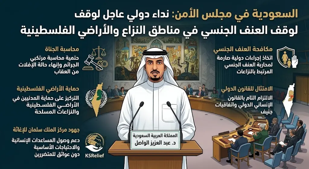 السعودية تدعو لتحرك دولي عاجل لوقف الانتهاكات الجنسية في مناطق النزاع والأراضي الفلسطينية