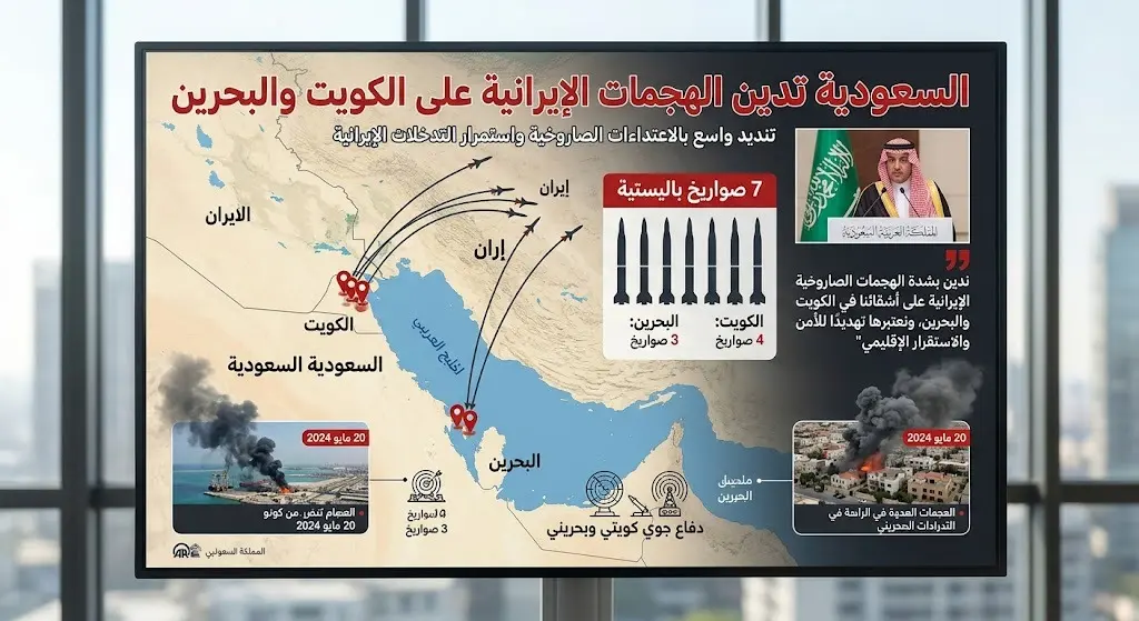 السعودية تدين الهجمات الإيرانية على الكويت والبحرين وتشدد على خفض التصعيد الإقليمي