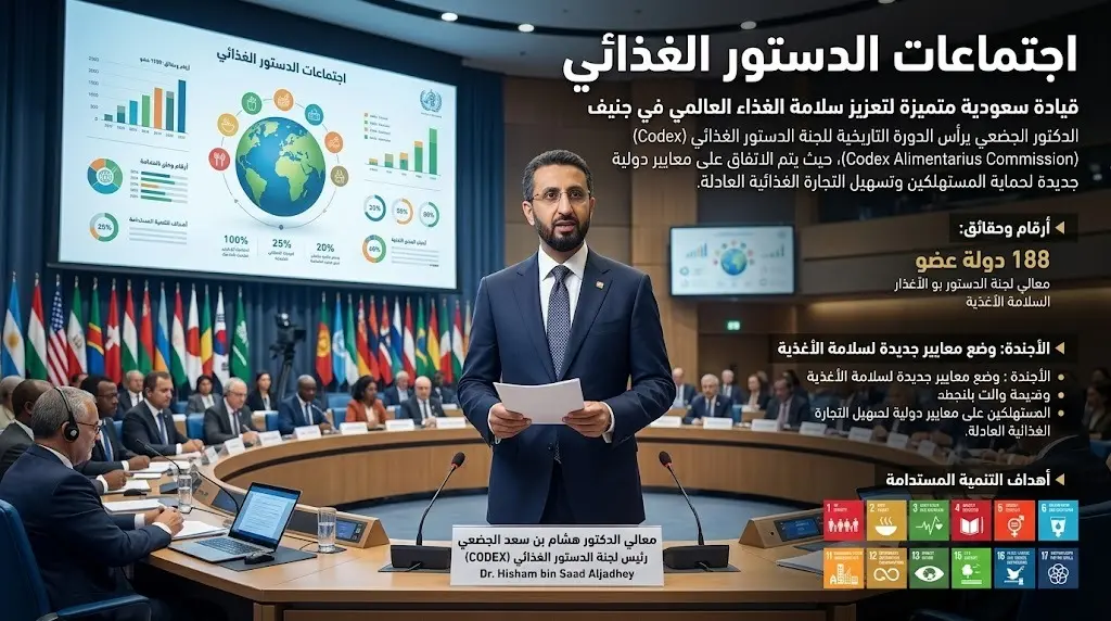 السعودية ترأس أعمال الدورة 49 لهيئة الدستور الغذائي في جنيف لتعزيز سلامة الغذاء