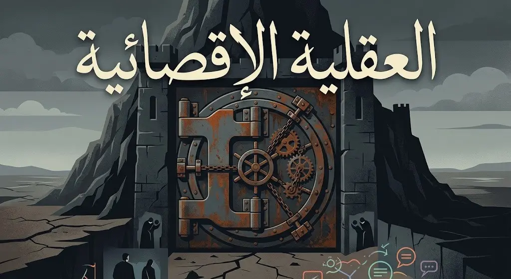 رسم تعبيري يجسد الانغلاق السياسي للنظام الإيراني وعزلته خلف جدران الفكر الإقصائي.