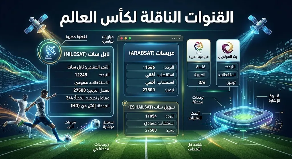 إنفوجرافيك يوضح ترددات القنوات الناقلة لمباراة إسبانيا والبرتغال على الأقمار الصناعية