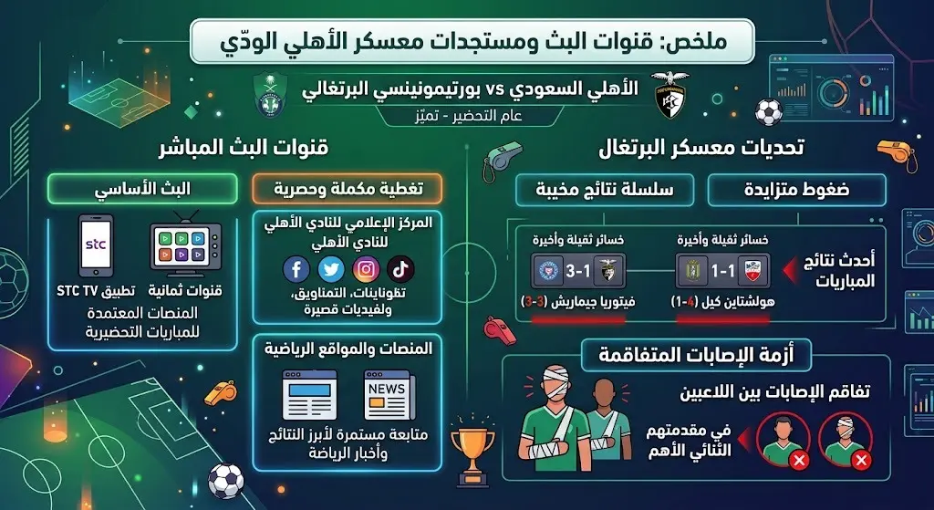 القنوات الناقلة لمباراة الأهلي ضد بورتيمونينسي الودية