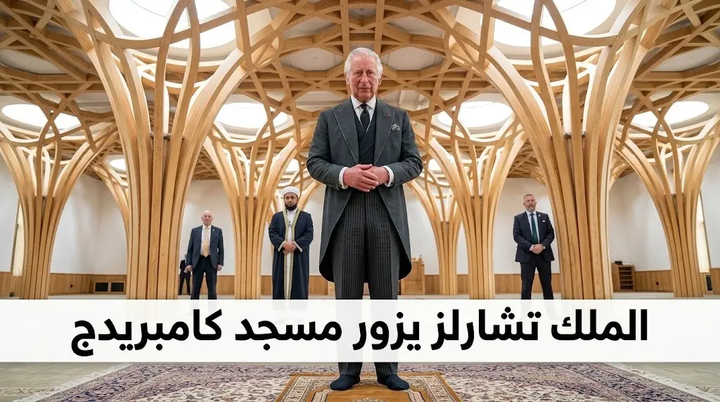 الملك تشارلز يزور أول مسجد صديق للبيئة في أوروبا ويسير حافي القدمين داخله