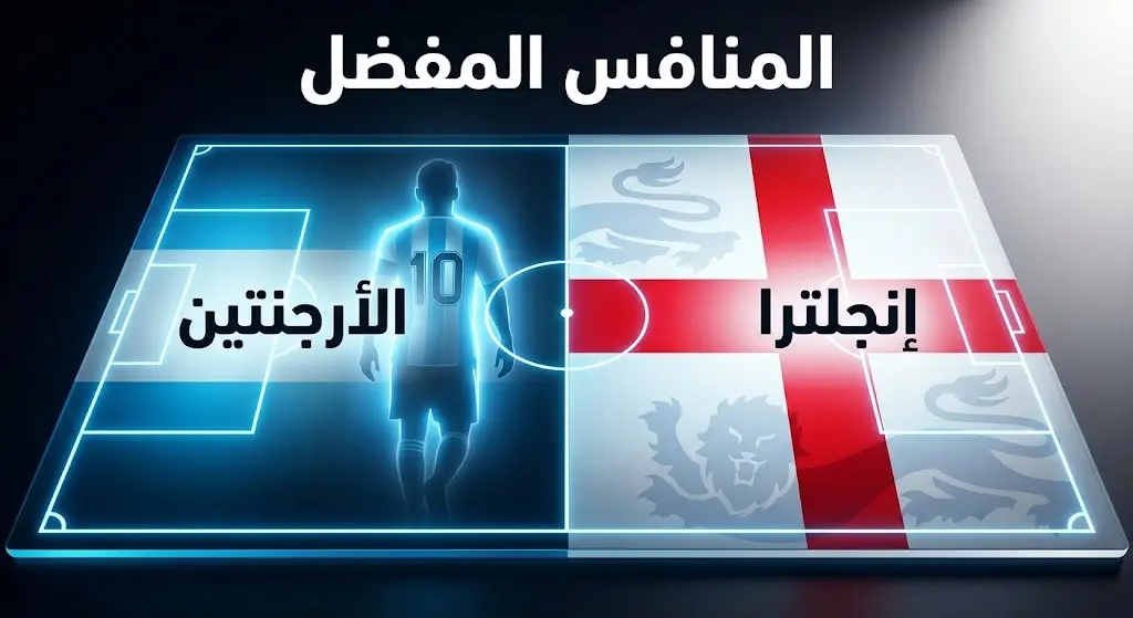 تصميم بصري يوضح خيارات إسبانيا في نهائي كأس العالم، يبرز إنجلترا كخيار مفضل والأرجنتين كخصم يخشى مواجهته.