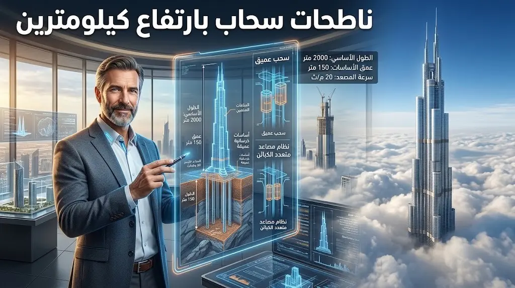 المهندس بيرونتو يكشف دخول مشاريع ناطحات سحاب بارتفاع كيلومترين مرحلة التصميم مستفيدة من هندسة برج جدة
