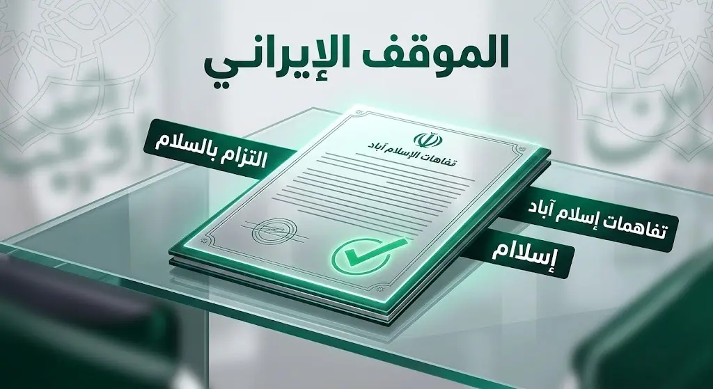 تصميم احترافي يجسد الموقف الإيراني الإيجابي والتزام طهران بمذكرة التفاهم لدعم مسار السلام.