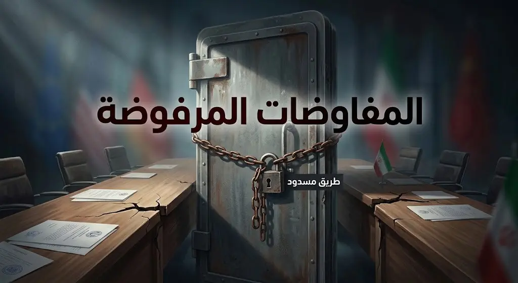 تصميم تعبيري يجسد إغلاق باب الحوار وانقطاع سبل المفاوضات الدبلوماسية.
