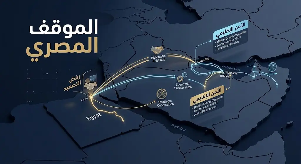 إنفوجرافيك يوضح الموقف الدبلوماسي المصري الرافض للتصعيد والداعم لأمن منطقة الخليج