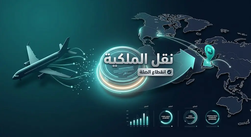 تصميم تعبيري يبرز الانقطاع التام للصلة التشغيلية والتجارية للخطوط السعودية بالطائرات المباعة ونقل ملكيتها.