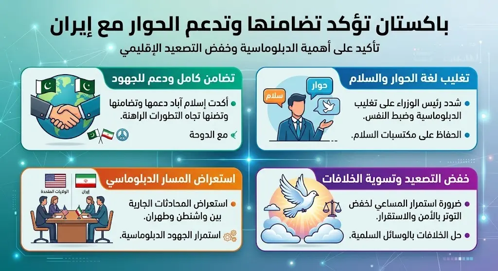 باكستان تؤكد تضامنها وتدعم الحوار مع إيران