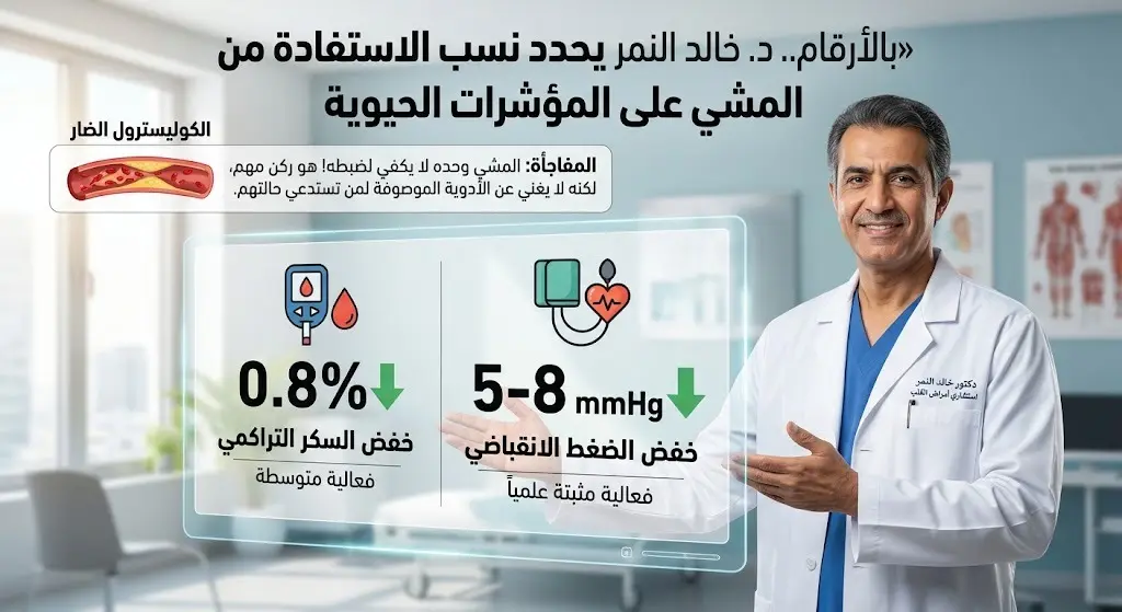 بالأرقام.. الدكتور خالد النمر يحدد نسب الاستفادة من المشي ويفجر مفاجأة حول تأثيره على الكوليسترول الضار