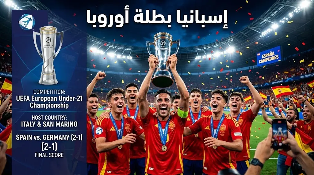 بثنائية نظيفة في شباك ألمانيا.. إسبانيا تنفرد بالرقم القياسي وتتوج ببطولة أمم أوروبا تحت 19 عاماً