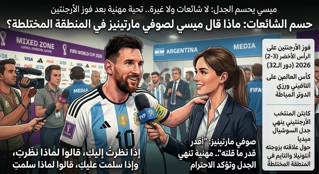 بعد جدل أنتونيلا.. ماذا قال ميسي لصحفية أرجنتينية بعد مباراة الرأس الأخضر؟