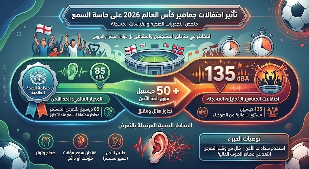 تأثير احتفالات جماهير كأس العالم 2026 على حاسة السمع