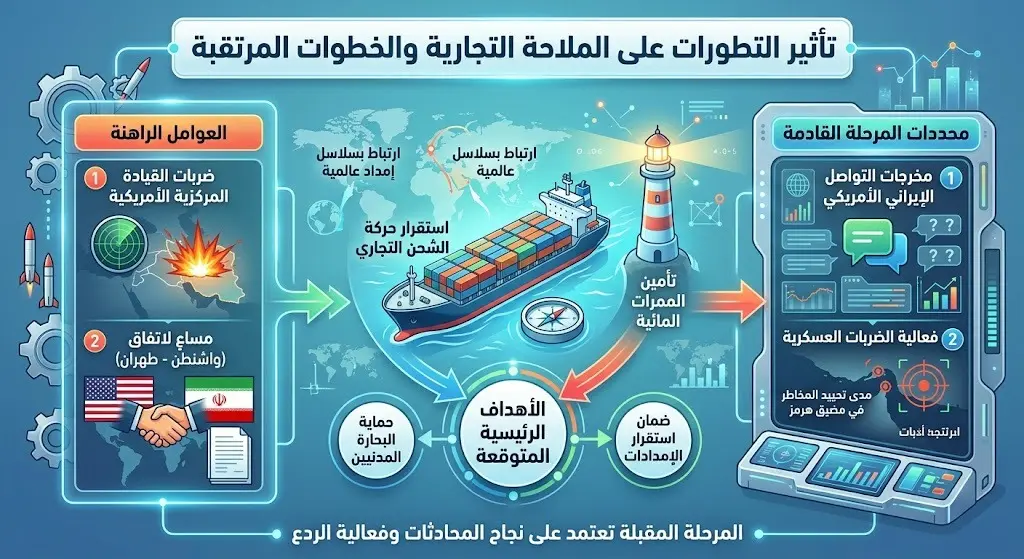تأثير التطورات على الملاحة التجارية والخطوات المرتقبة