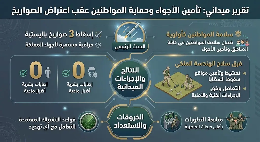 تأمين الشظايا واستمرار المراقبة الميدانية