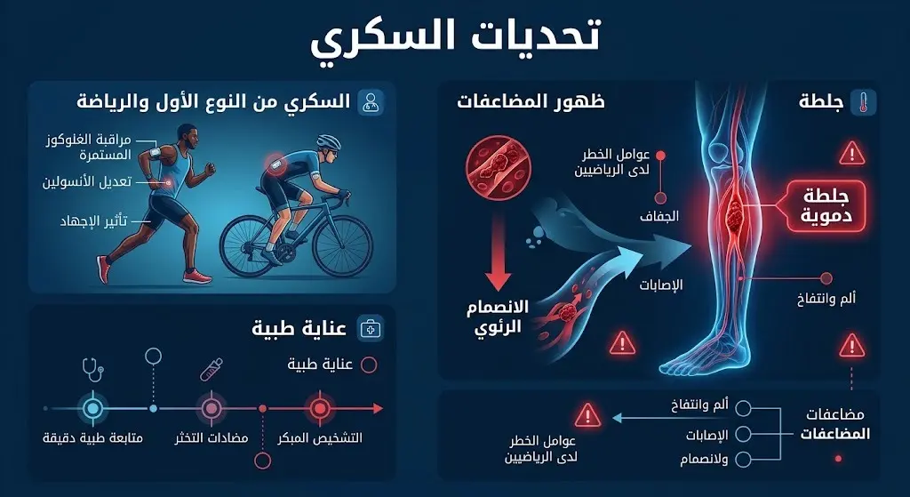 تصميم معلوماتي يوضح الأزمات الصحية التي مر بها مابوت بسبب مضاعفات السكري والجلطة الدموية