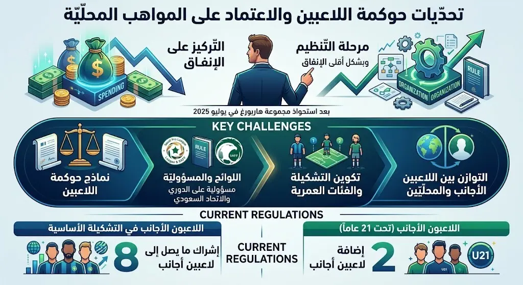 تحديات حوكمة اللاعبين والاعتماد على المواهب المحلية