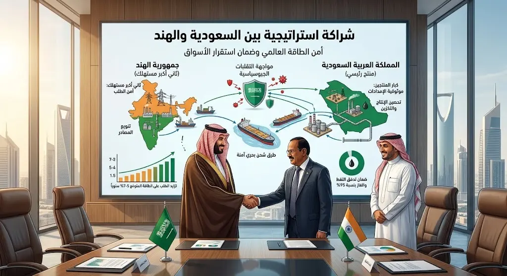 تحرك استراتيجي بين السعودية والهند لتحصين سلاسل إمداد الطاقة ضد التقلبات الجيوسياسية