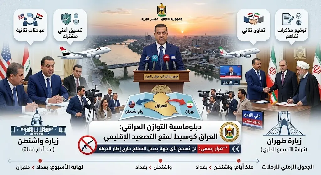 تحركات دبلوماسية مكثفة تقود رئيس الوزراء العراقي إلى طهران بعد أيام من مباحثاته في واشنطن