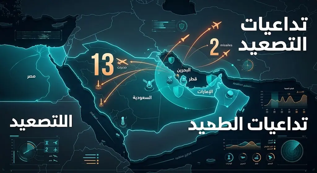 إنفوجرافيك يستعرض تفاصيل التصعيد العسكري وحجم التضامن الإقليمي مع دولة الكويت