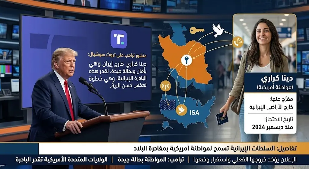 ترامب يعلن إفراج إيران عن المواطنة الأمريكية دينا كراري بعد احتجازها بتهمة التجسس