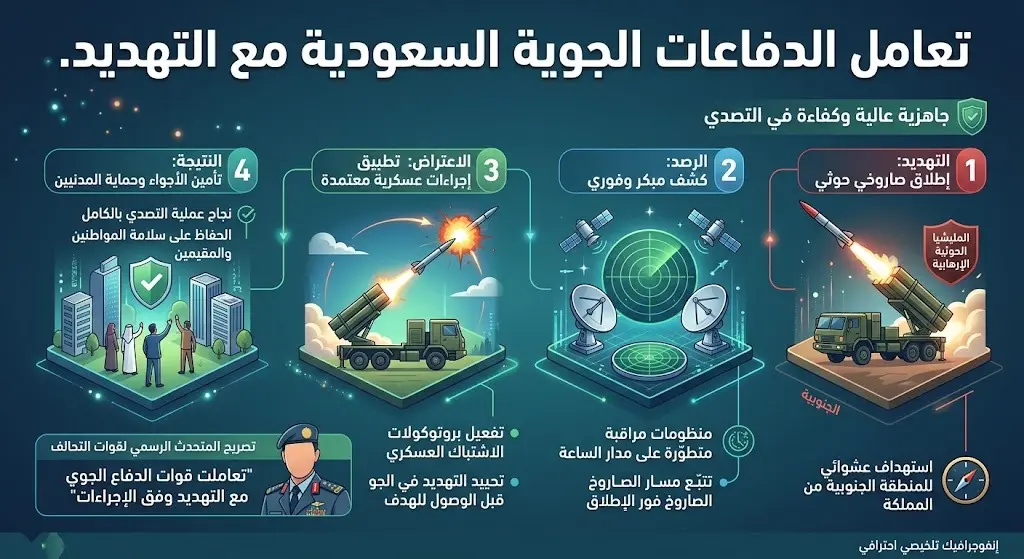 تعامل الدفاعات الجوية السعودية مع التهديد
