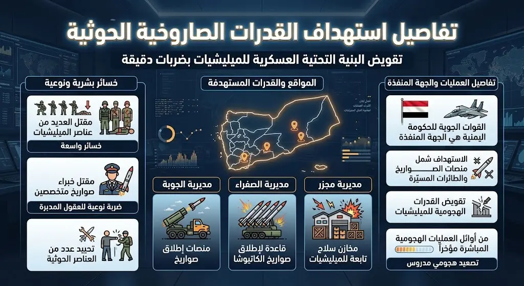 تفاصيل استهداف القدرات الصاروخية الحوثية