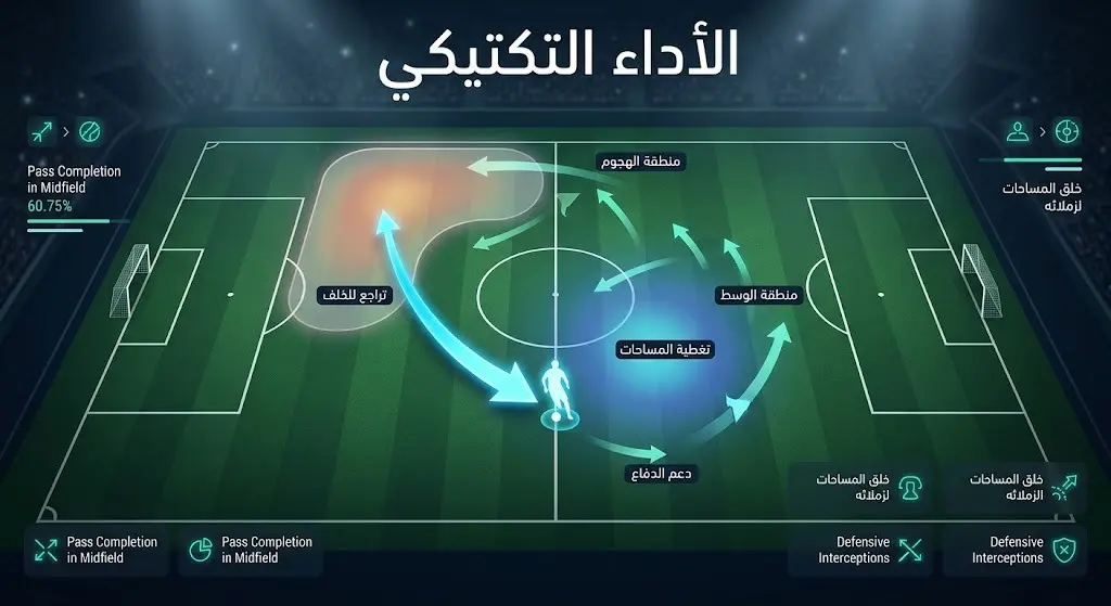إنفوجرافيك تكتيكي يوضح تحركات جوليان ألفاريز وتراجعه لمساندة خطي الوسط والدفاع خلال مباراة الأرجنتين وإنجلترا