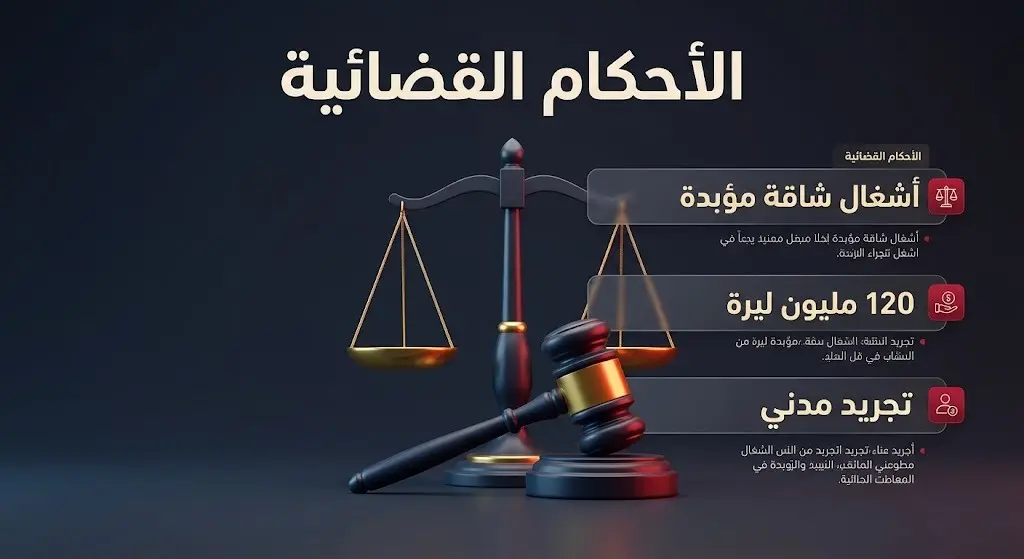 إنفوجرافيك يستعرض تفاصيل الأحكام القضائية والعقوبات الصارمة في ملف جورج ديب