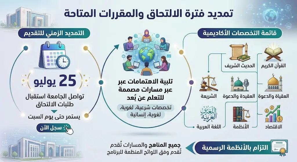 تفاصيل التمديد الزمني والمقررات المتاحة
