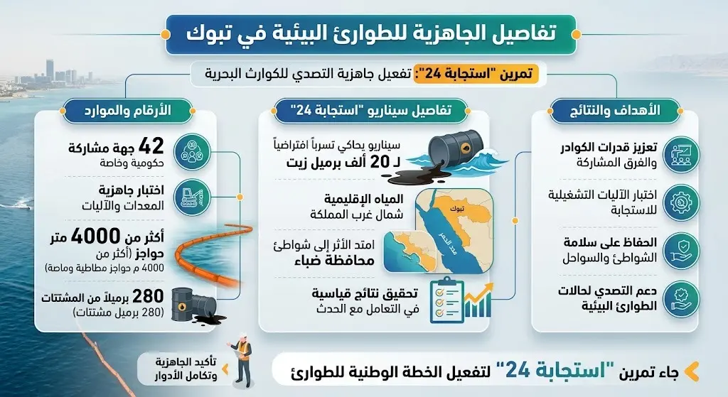 تفاصيل الجاهزية للطوارئ البيئية في تبوك