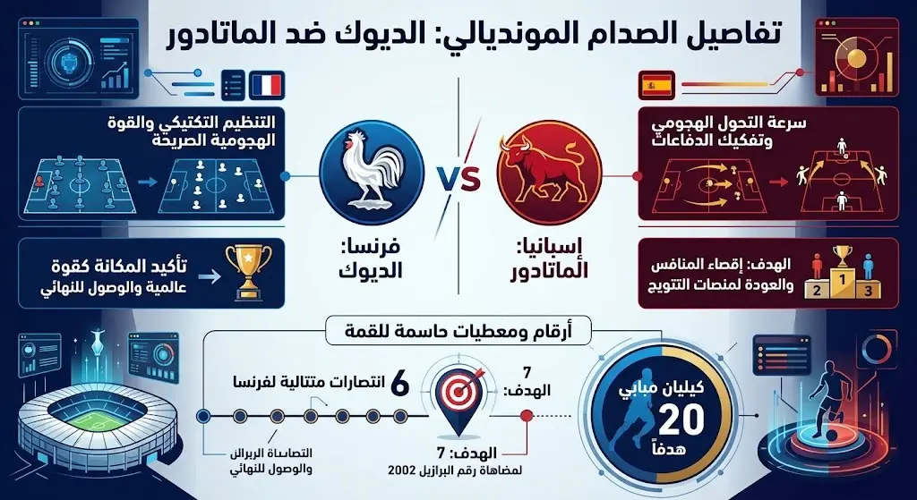 تفاصيل الصدام المونديالي بين "الديوك" و"الماتادور"