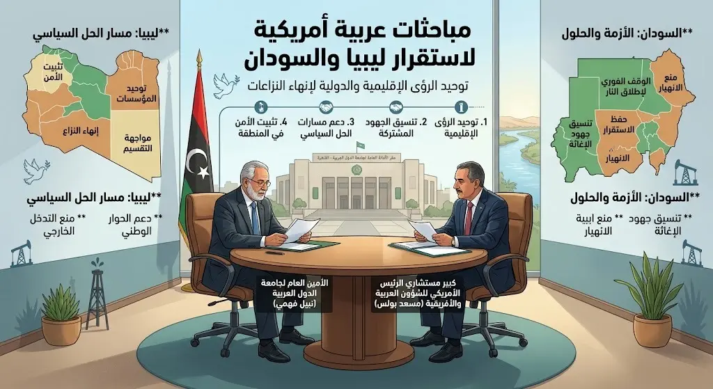 تفاصيل المباحثات العربية الأمريكية لدعم استقرار ليبيا والسودان ومواجهة محاولات التقسيم