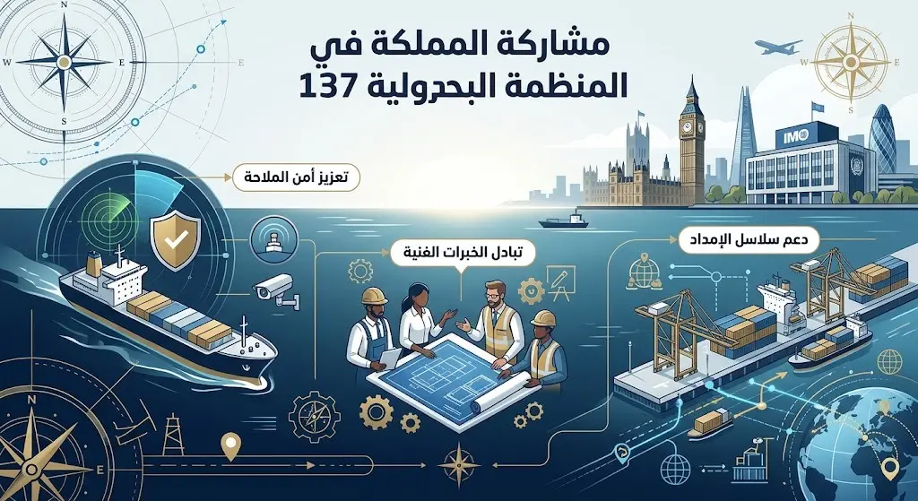 إنفوجرافيك يوضح تفاصيل المشاركة السعودية في الدورة الـ137 لاجتماعات المنظمة البحرية الدولية في لندن.