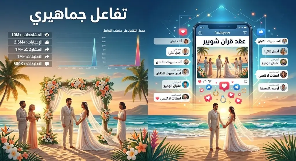 تصميم تعبيري يدمج بين أجواء الصيف وتفاعل منصات التواصل الاجتماعي مع صور محمد صلاح وحضوره حفل زفاف مصطفى شوبير