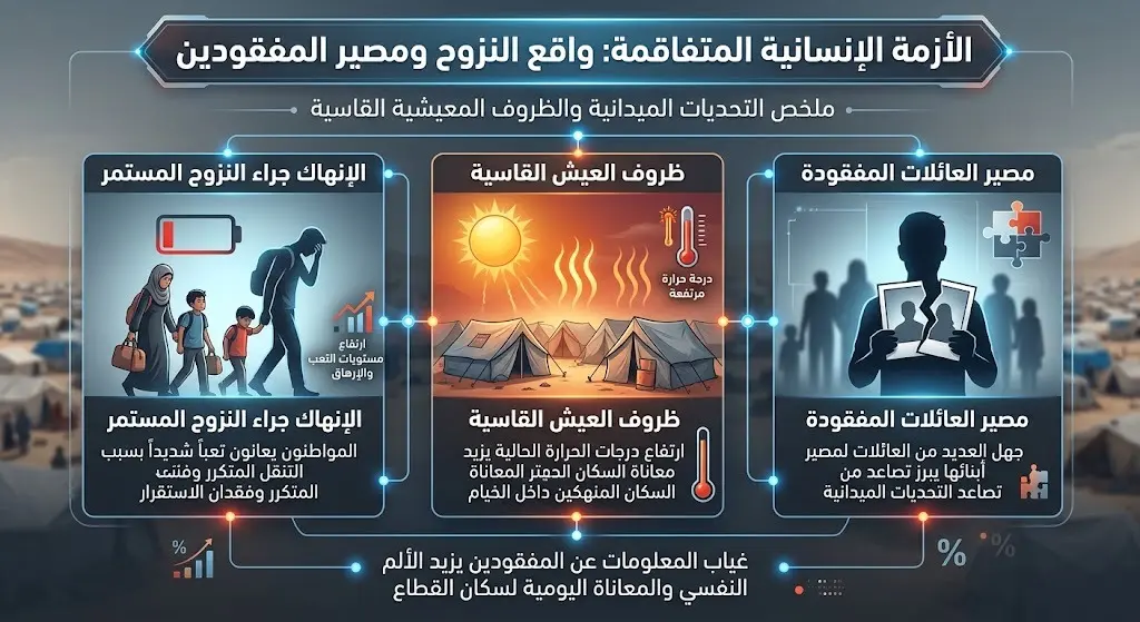 تفاقم الأوضاع الإنسانية ومصير العائلات المفقودة