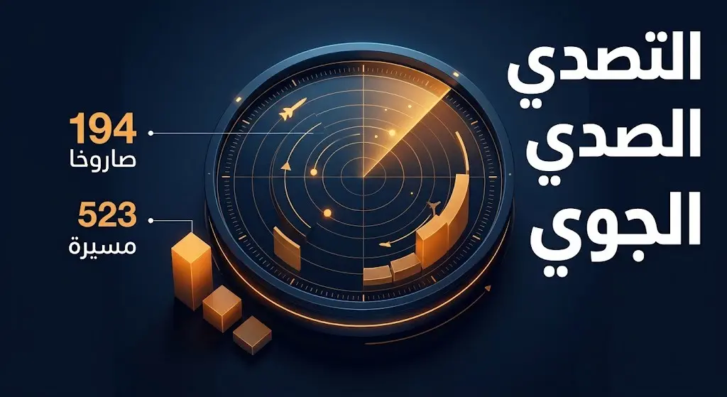 إنفوجرافيك يوضح إحصاءات التصدي الجوي واعتراض 194 صاروخاً و523 طائرة مسيرة ضمن الإجراءات الاحترازية