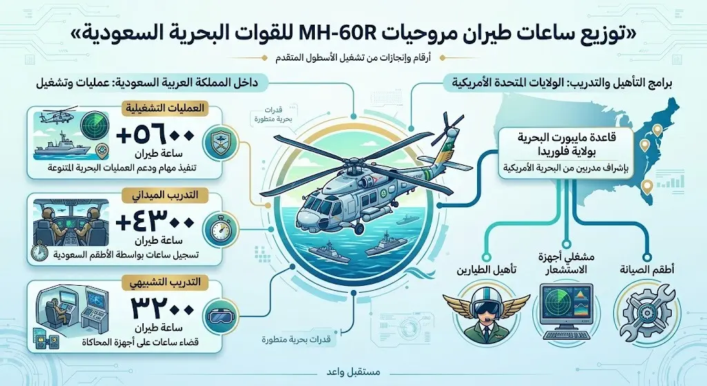 توزيع ساعات الطيران للمروحيات السعودية