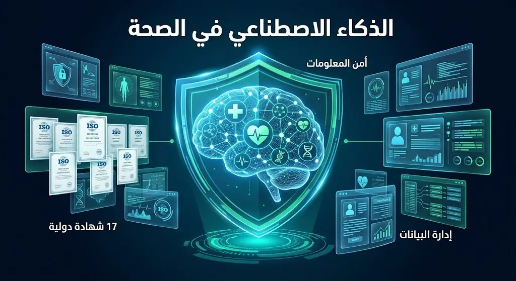 تصميم تقني مستقبلي يبرز دمج الذكاء الاصطناعي وحماية البيانات في القطاع الصحي وحصد الشهادات الدولية.